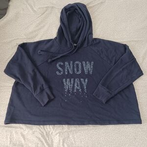 Aerie oversized cropped "snow way" hoodie